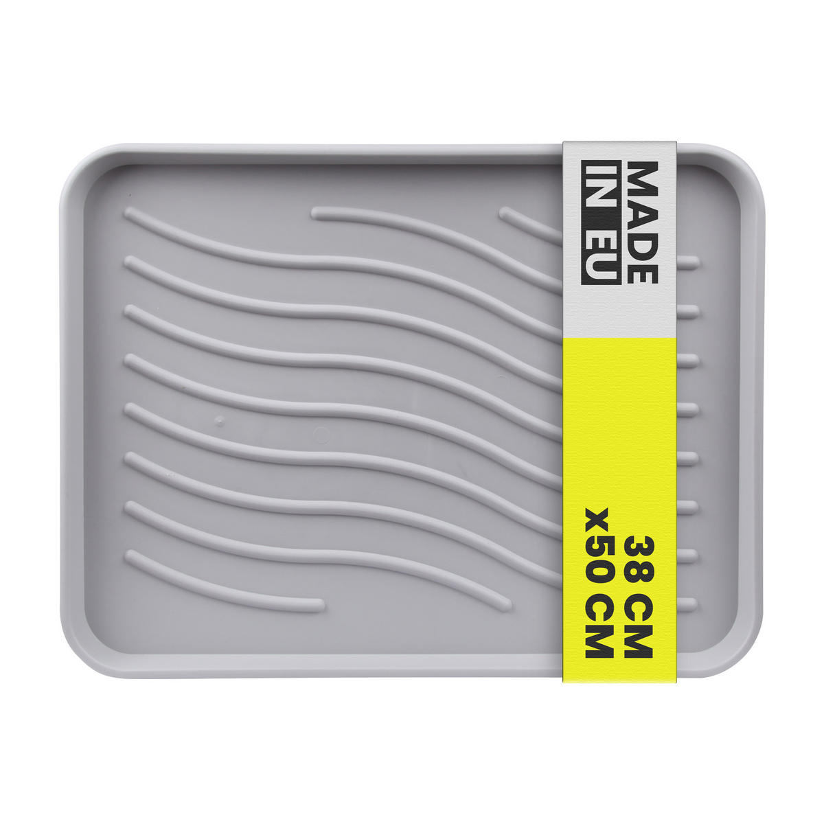 SCHUHABTROPFSCHALE mit hohem Rand (50x38x2,5cm) Hellgrau - Hellgrau, Kunststoff (38/50cm) - Bestlivings