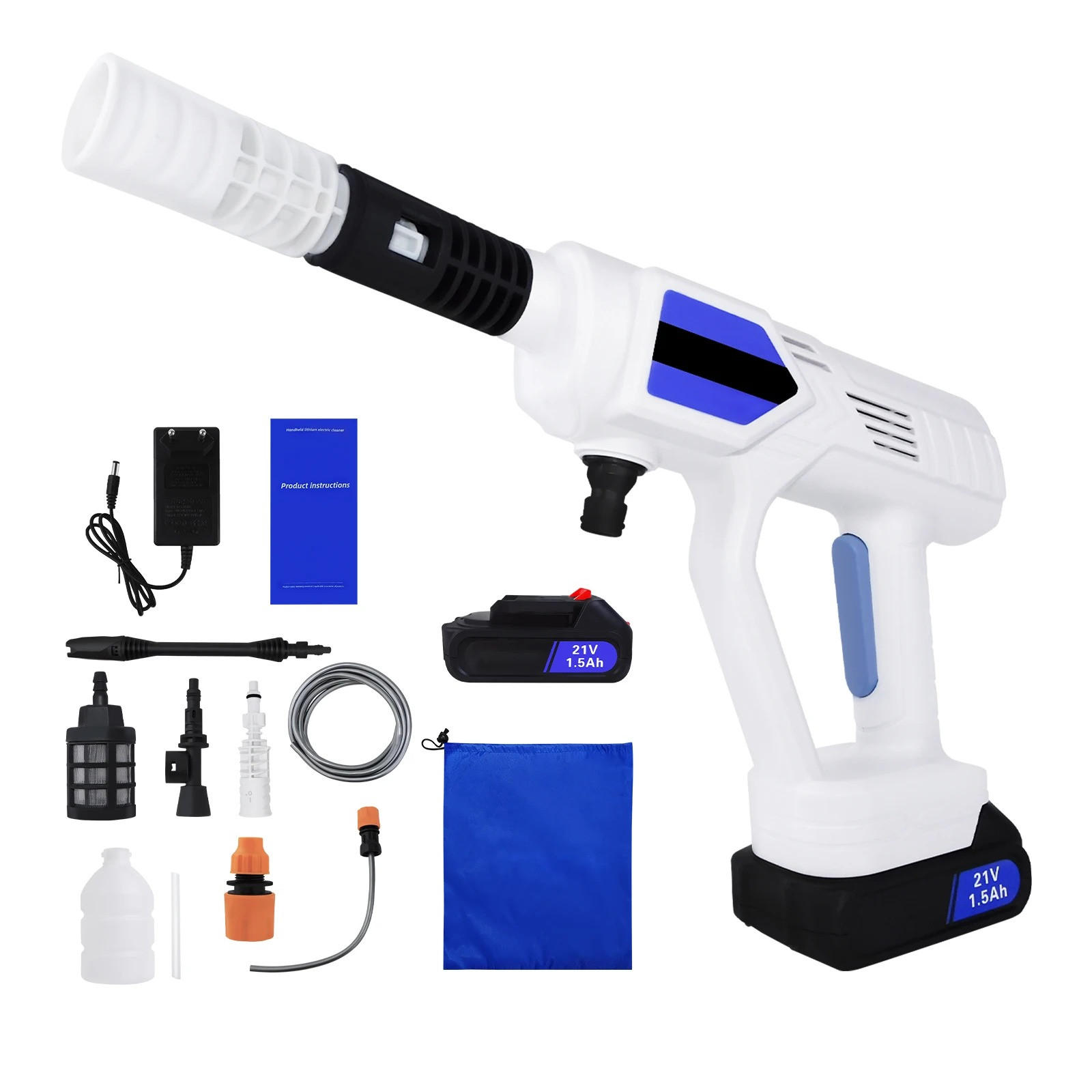 ELEKTRO-HOCHDRUCKREINIGER kabellose, für Makita 24 V Akku, Mit 1 Batterie - Weiß, Kunststoff (45/23cm) - Coonoor