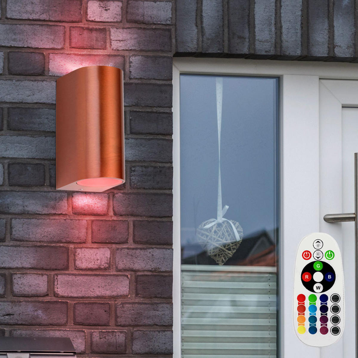 LED AUSSEN-WANDLEUCHTE Kupfer Aluminium 4er Set - Kupferfarben, Metall (6.5/14.5/9.4cm)