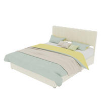 POLSTERBETT 160/200 cm in Beige Samt mit stabilem Holzrahmen - Beige, Holzwerkstoff/Textil (160/200cm) - STILVORA