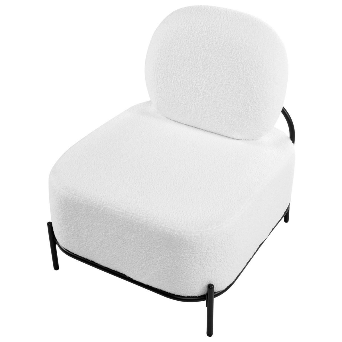 SESSEL Bouclé Weiß Lunde - Weiß, Textil (67/81/74cm) - Beliani