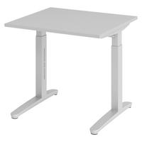 SCHREIBTISCH Serie-XB 80/80/74 cm in Grau/Silberfarben - Silberfarben/Grau, Holzwerkstoff (80/80/74cm) - bümö