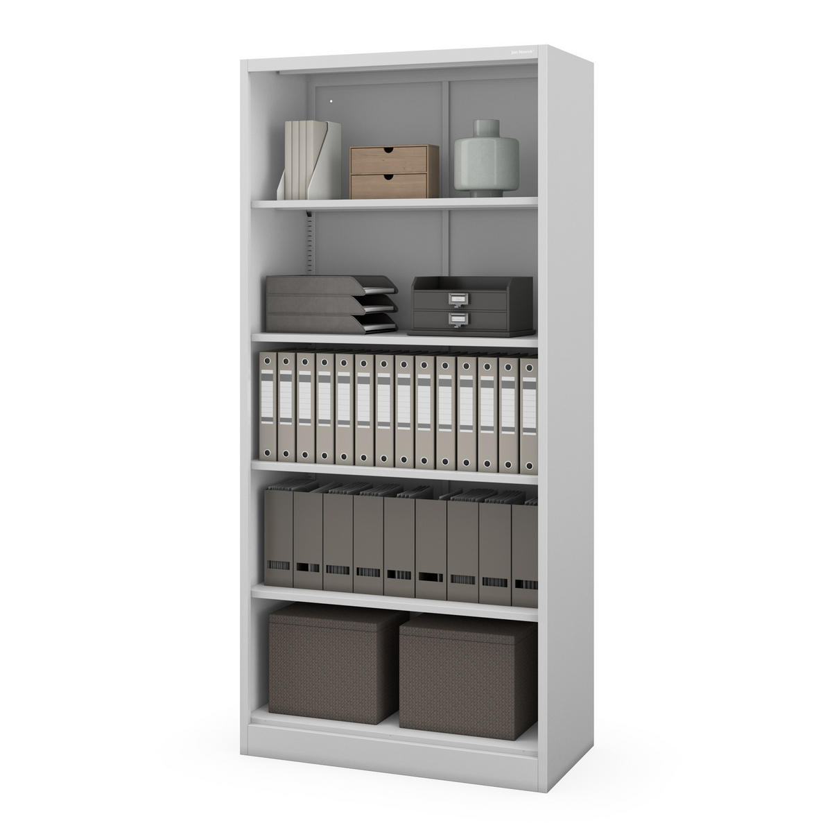 BÜRO-REGAL aus Metall RUFUS 195 × 90 × 45 cm - Grau, Metall (90/195/45cm) - Jan Nowak