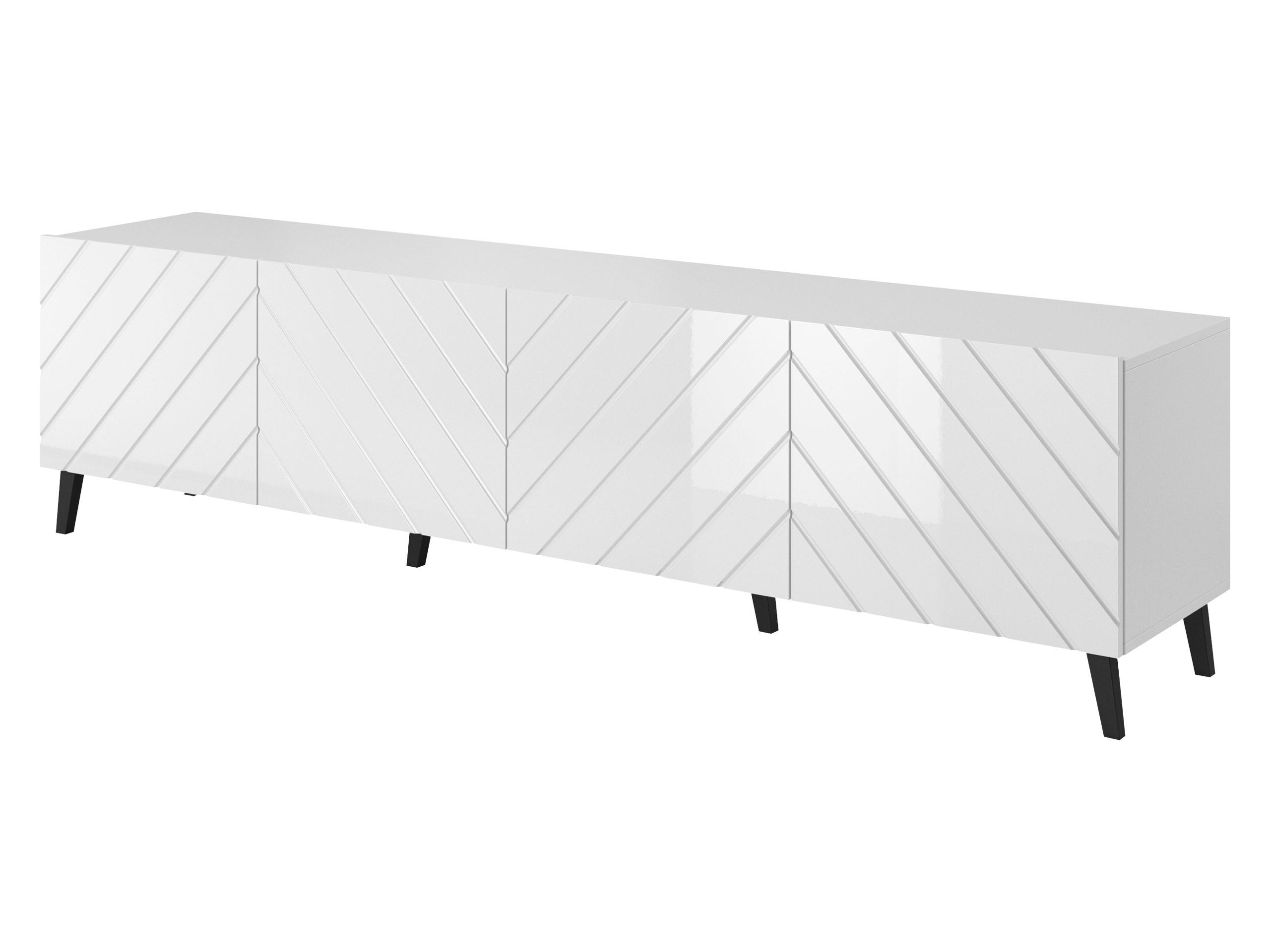 TV-LOWBOARD Abeto 200 - Schwarz Hochglanz/Schwarz, Holzwerkstoff/Kunststoff (200/52/42cm) - MIRJAN24