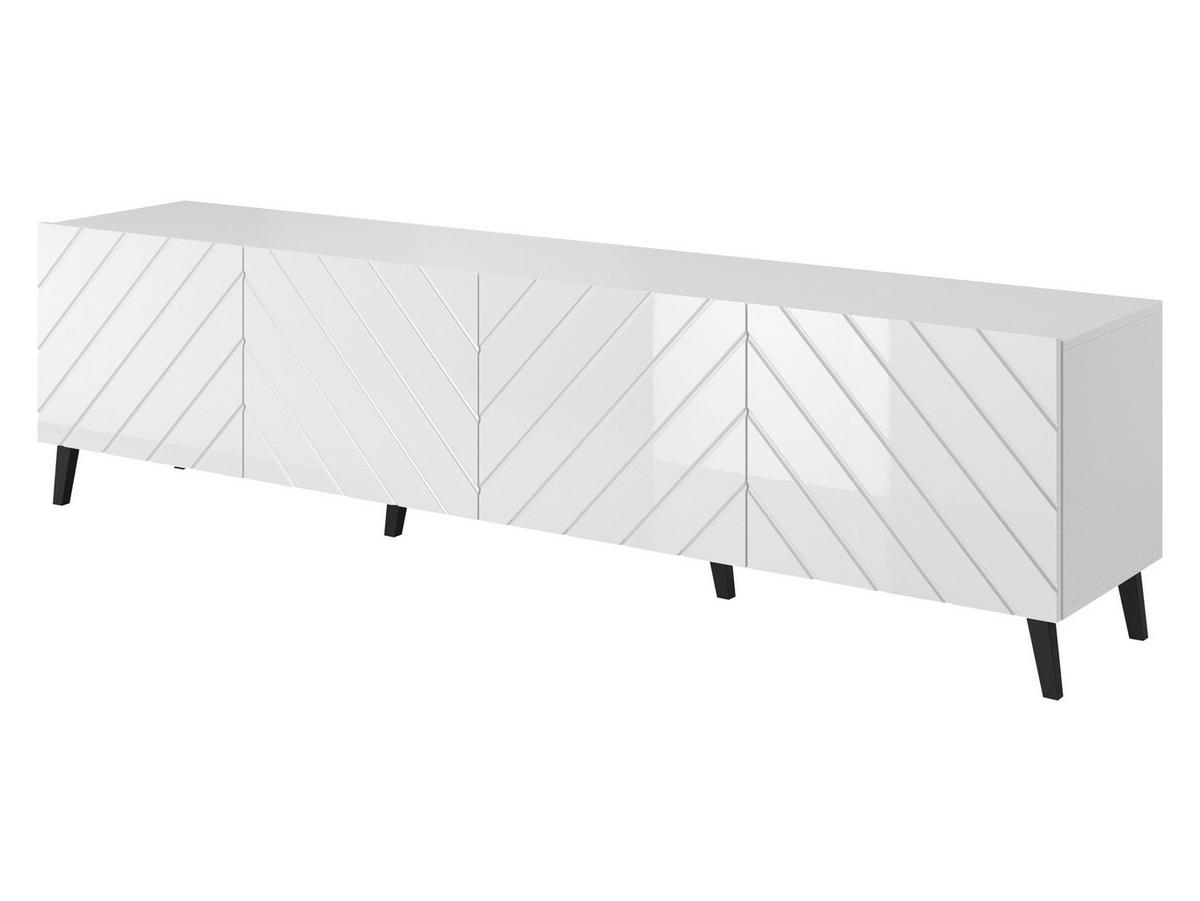 TV-LOWBOARD Abeto 200 - Schwarz Hochglanz/Schwarz, Holzwerkstoff/Kunststoff (200/52/42cm) - MIRJAN24