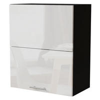 HÄNGESCHRANK Essen W8B/60-AV Schwarz / Weiß Hochglanz 60 / 32,5 / 72cm - Weiß Hochglanz/Schwarz, Holz/Holzwerkstoff (60/72/32.5cm) - Feldmann-Wohnen