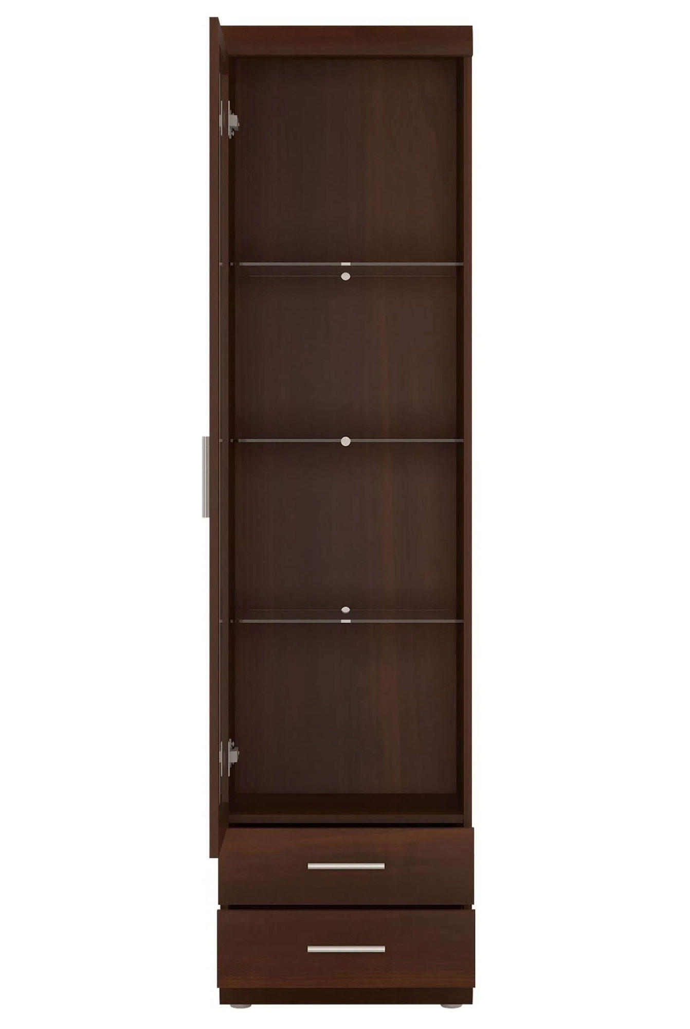 STANDVITRINE Imperial Nussbaum Imperial 50 / 37,5 / 195 cm - Nussbaumfarben/Braun, Holz/Holzwerkstoff (50/195/37cm) - Feldmann-Wohnen