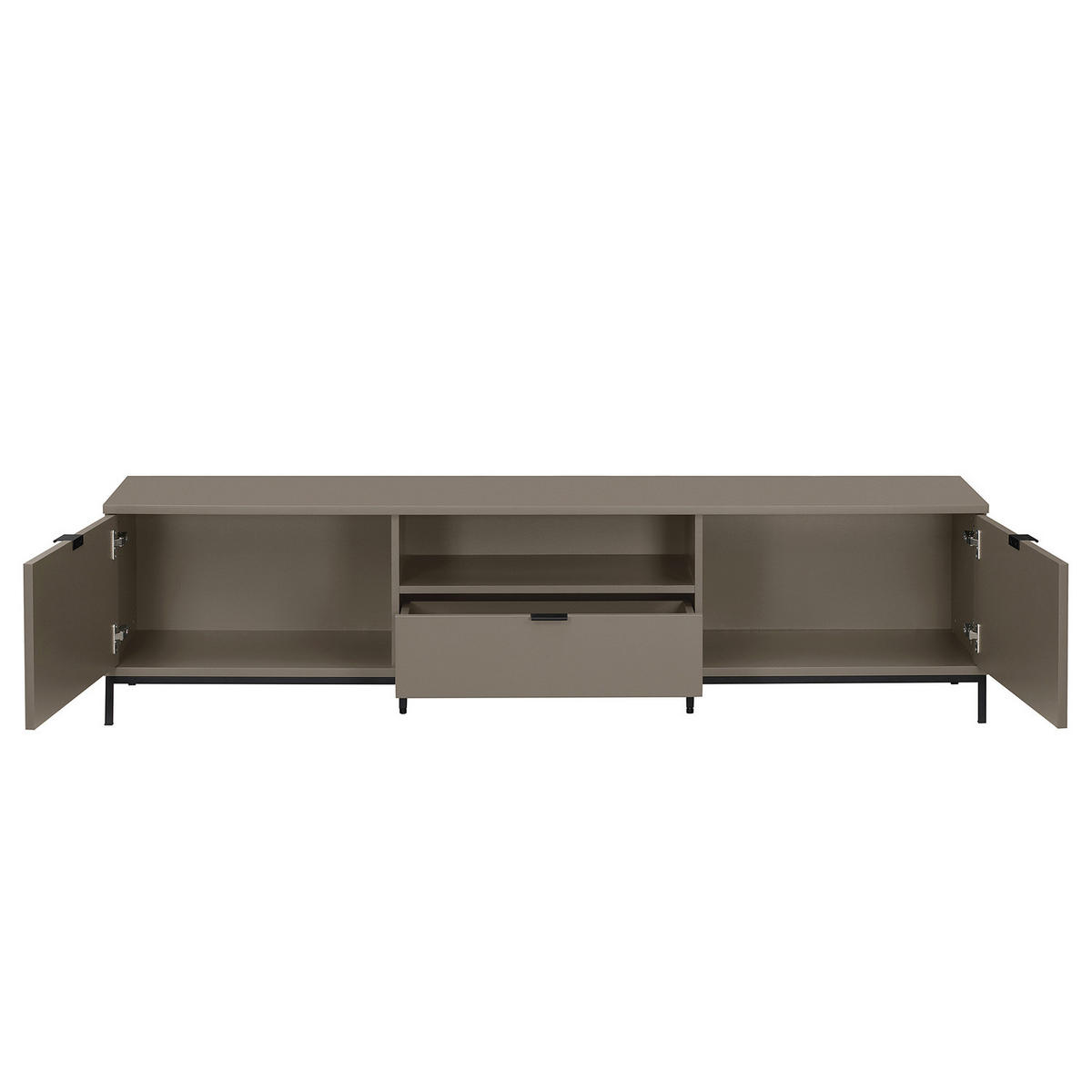 TV-LOWBOARD - Eisen / MDF - Taupe/Schwarz, Holzwerkstoff/Metall (180/45/40cm) - home24