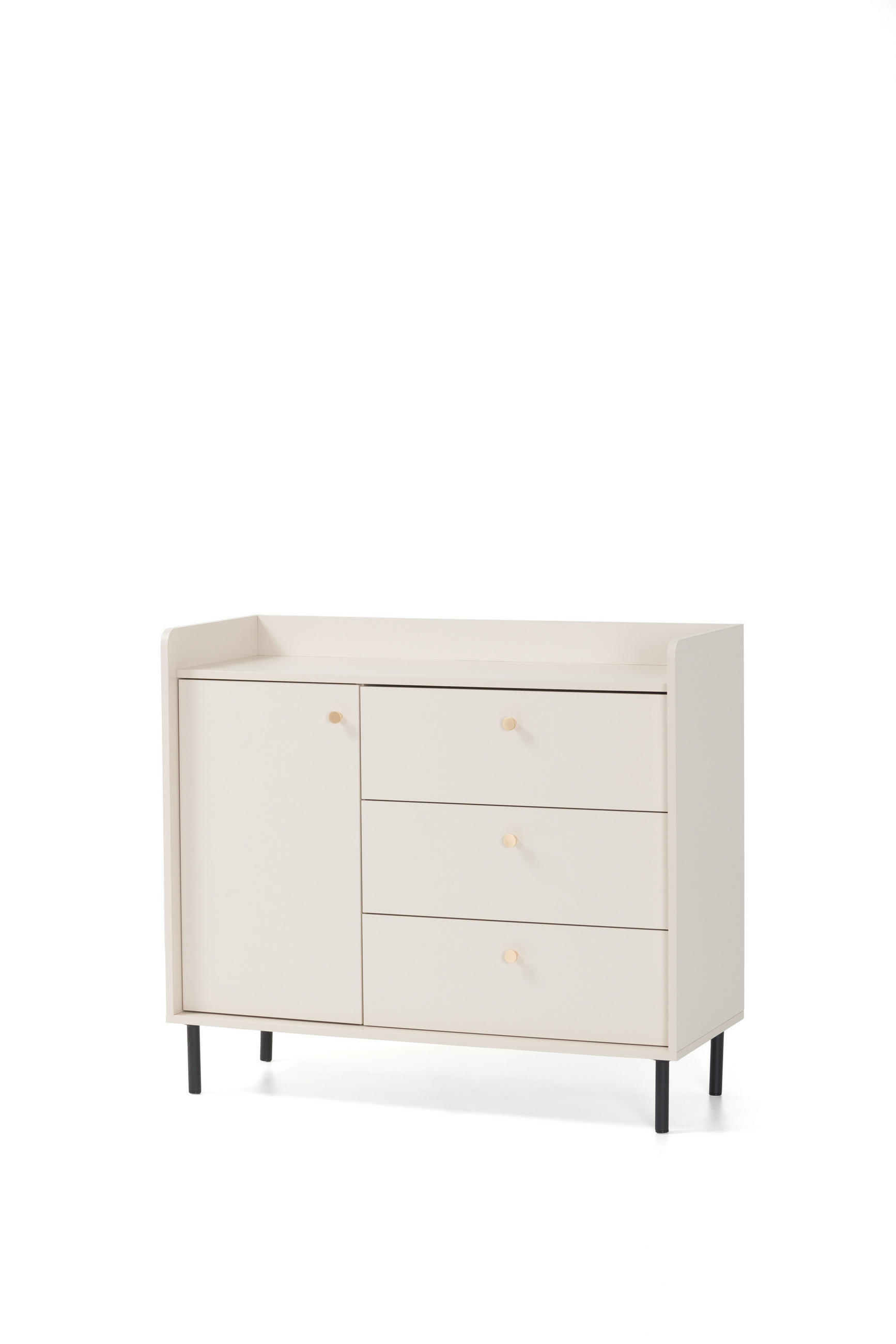 KOMMODE ASTREA 103,5/91/42cm mit 3 Schubladen 1 Türen Beige - Beige, Holzwerkstoff (103.5/91/42cm) - MASSENO