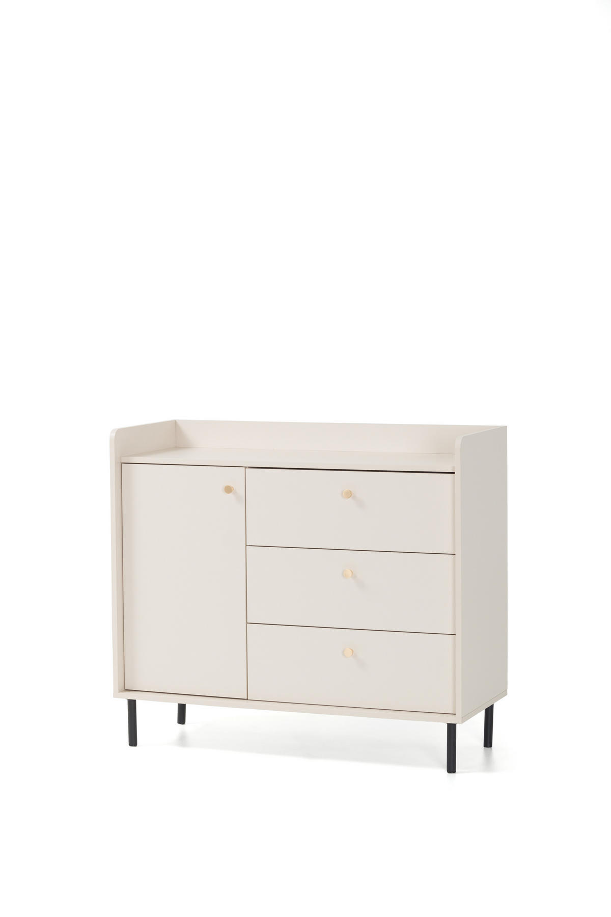 KOMMODE ASTREA 103,5/91/42cm mit 3 Schubladen 1 Türen Beige - Beige, Holzwerkstoff (103.5/91/42cm) - MASSENO