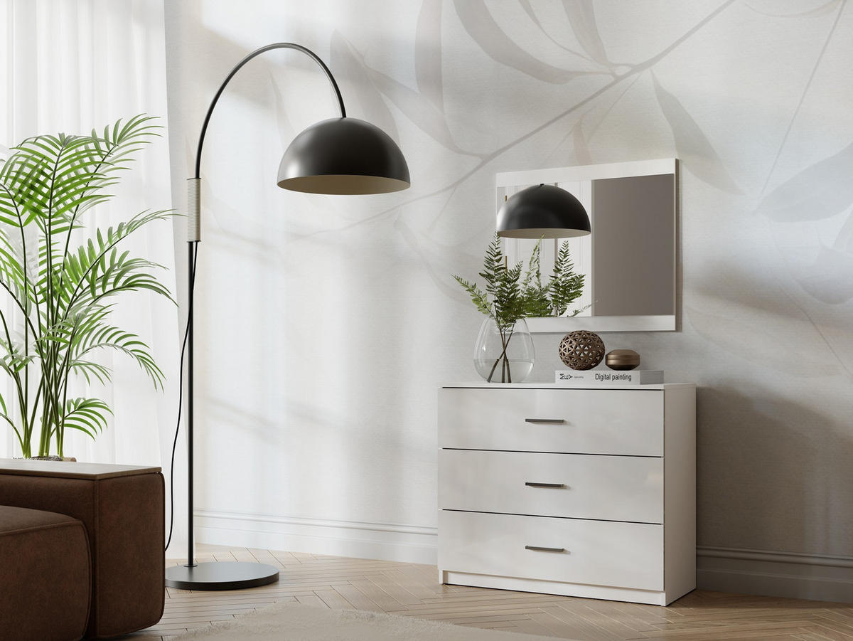 KOMMODE ALVORN 93/80,5/42cm mit 3 Schubladen Türen Weiß - Weiß, Holzwerkstoff (93/80.5/42cm) - MASSENO
