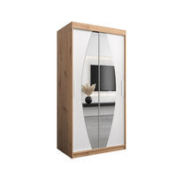 SCHWEBETÜRENSCHRANK 200/100/62 2-türig - Silberfarben/Weiß, Holz/Kunststoff (100/200/62cm) - Abiks Möbel