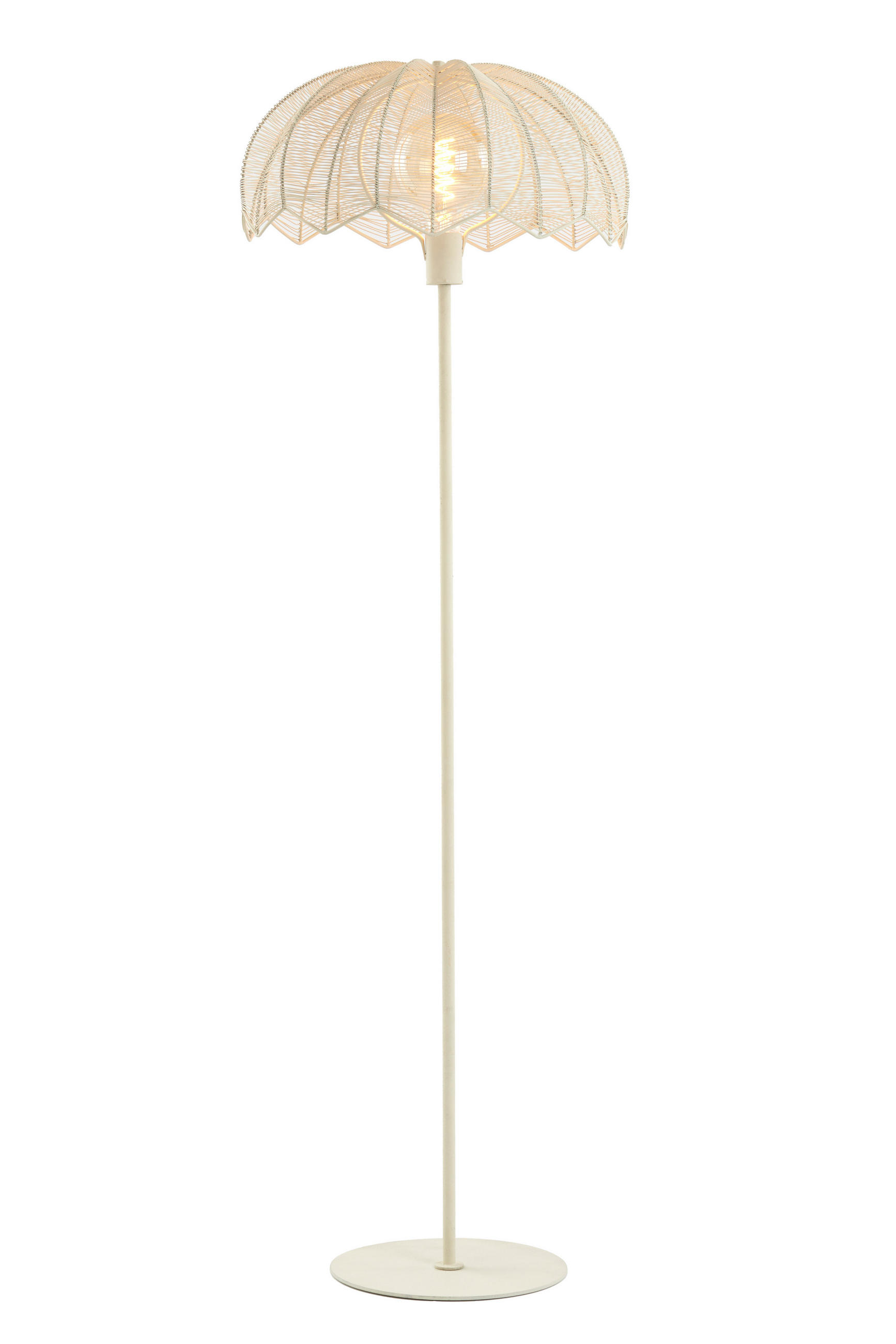 STEHLEUCHTE Espelo Weiß Ø47/150 cm - Weiß, Metall (47/47/150cm) - Light & Living