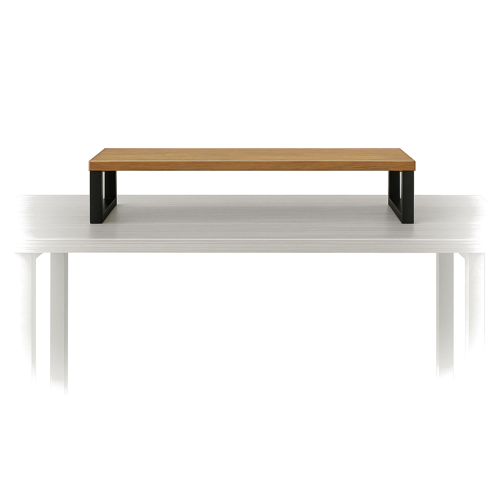 SCHREIBTISCHAUFSATZ Holzoptik Metall Erlefarben Schwarz Monitorablage 90x20x10 cm - Erlefarben/Schwarz, Holzwerkstoff/Metall (20/90/10cm) - Begryf