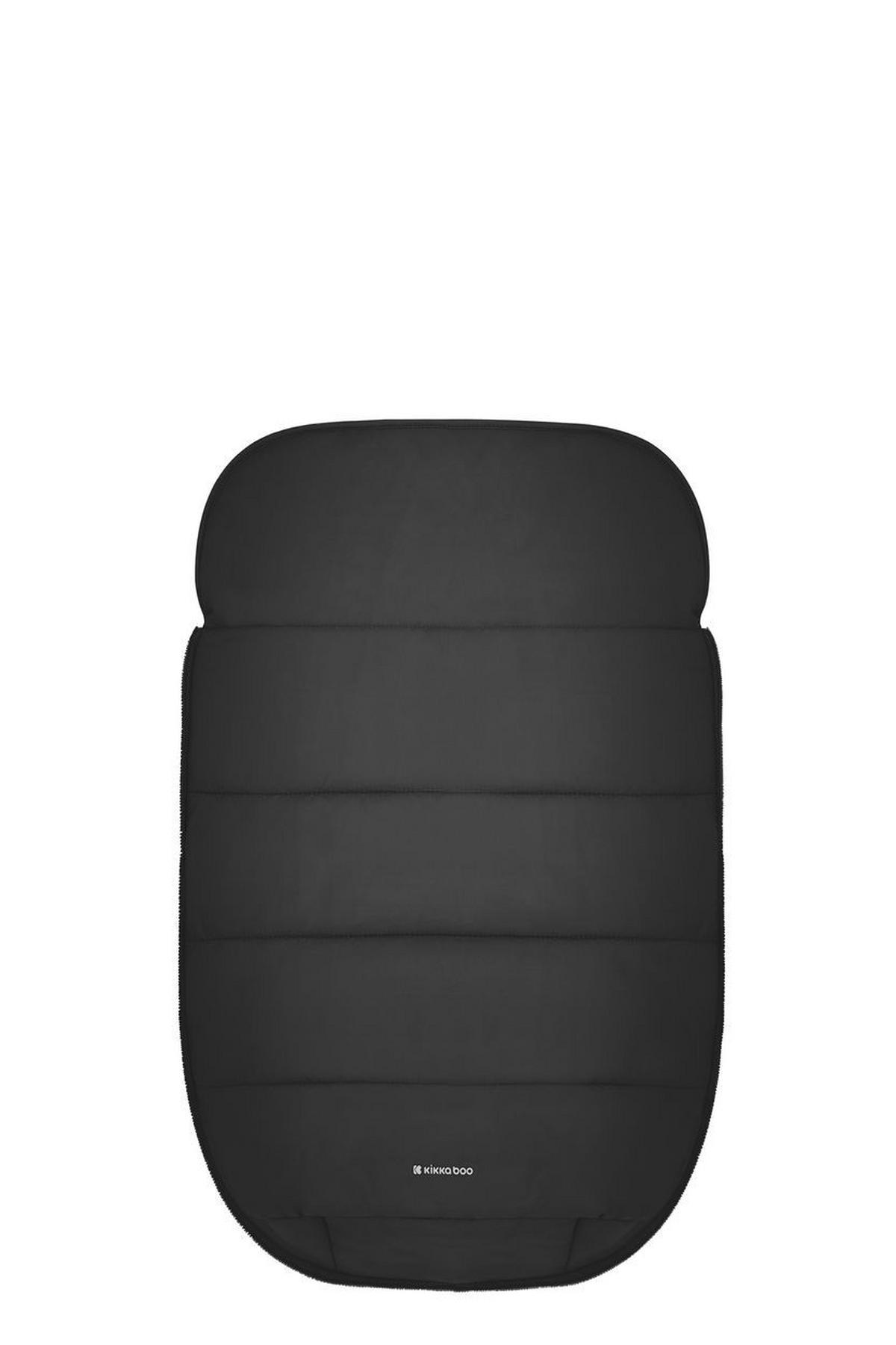 FUSSSACK Classic schwarz grau Fleece, wasserabweisend, 3- und 5-Punkt-Gurt, Reißverschluss - Schwarz, Textil (45/1/85cm) - Kikka boo