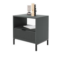 NACHTSCHRANK WAVE 54/40/55 cm Grün - Schwarz/Kupferfarben, Holzwerkstoff/Metall (54.4/55.1/40.6cm) - Idohome