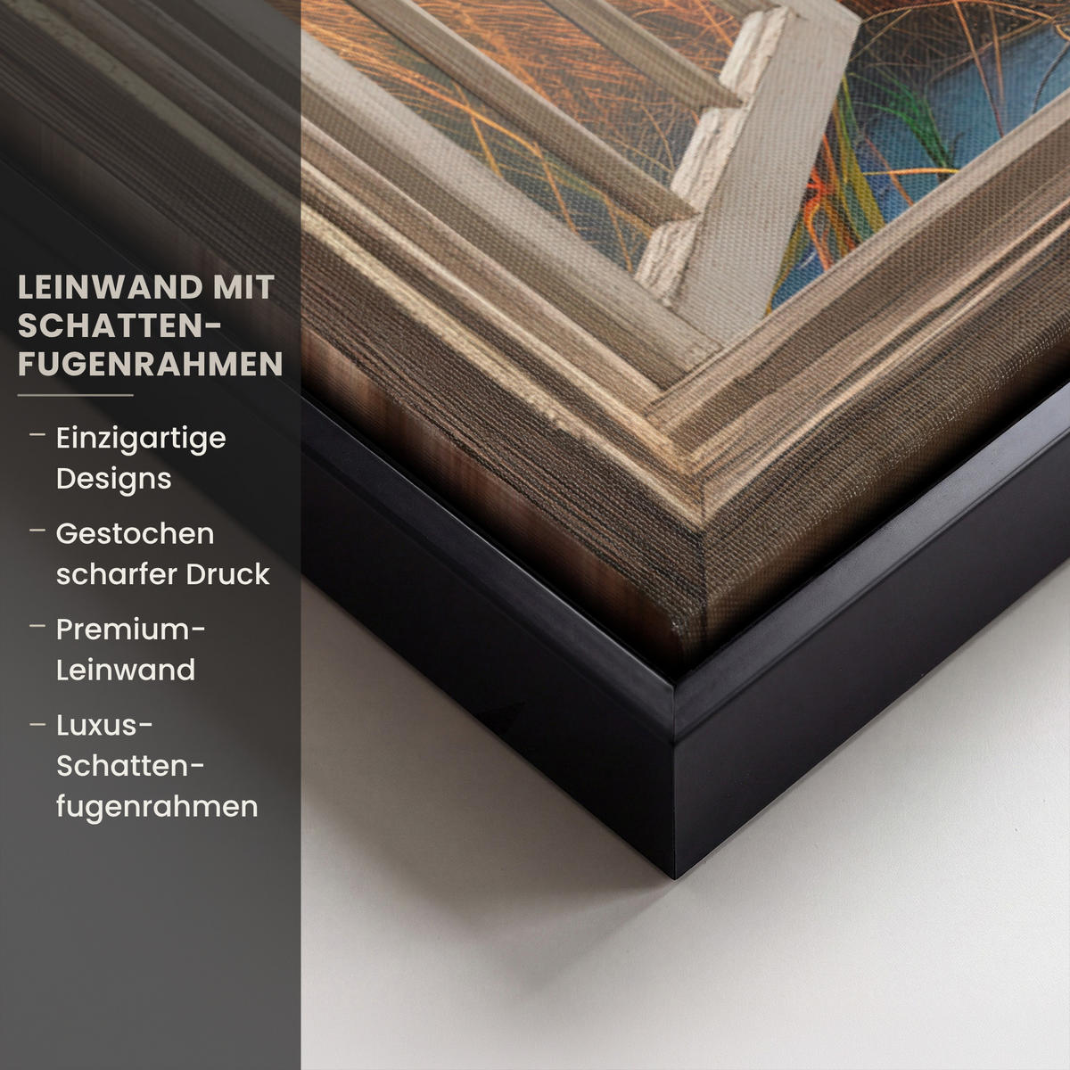 LEINWAND Bilder mit Rahmen - Aussicht - Fenster - Leuchtturm - Sonnenuntergang - Strand - 70x50 - Dunkelorange, Textil (70/50cm) - MuchoWow