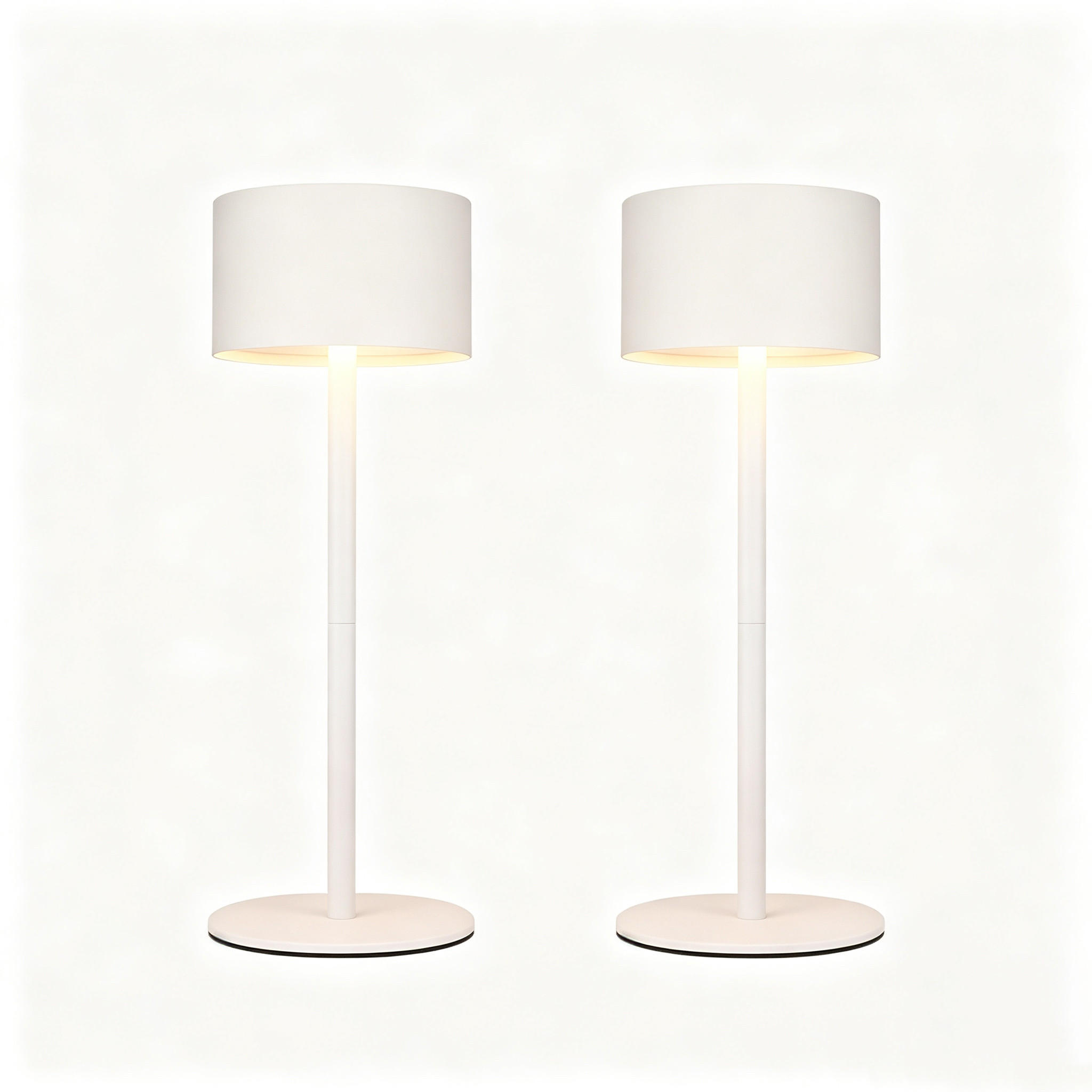 TISCHLAMPE Moorfinr 9/9/25 cm (2er-set) - Weiß, Kunststoff/Metall (9/9/25cm) - ZMH