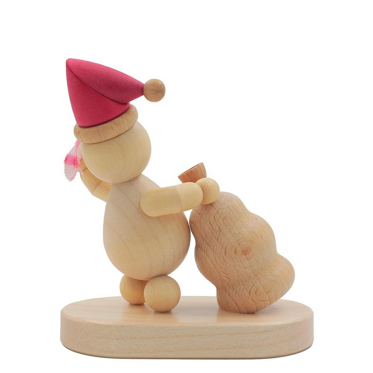 HOLZFIGUR Schneemann Junior Weihnachtswichtel auf Sockel 7 cm - Multicolor, Holz (9/10/0.1cm)
