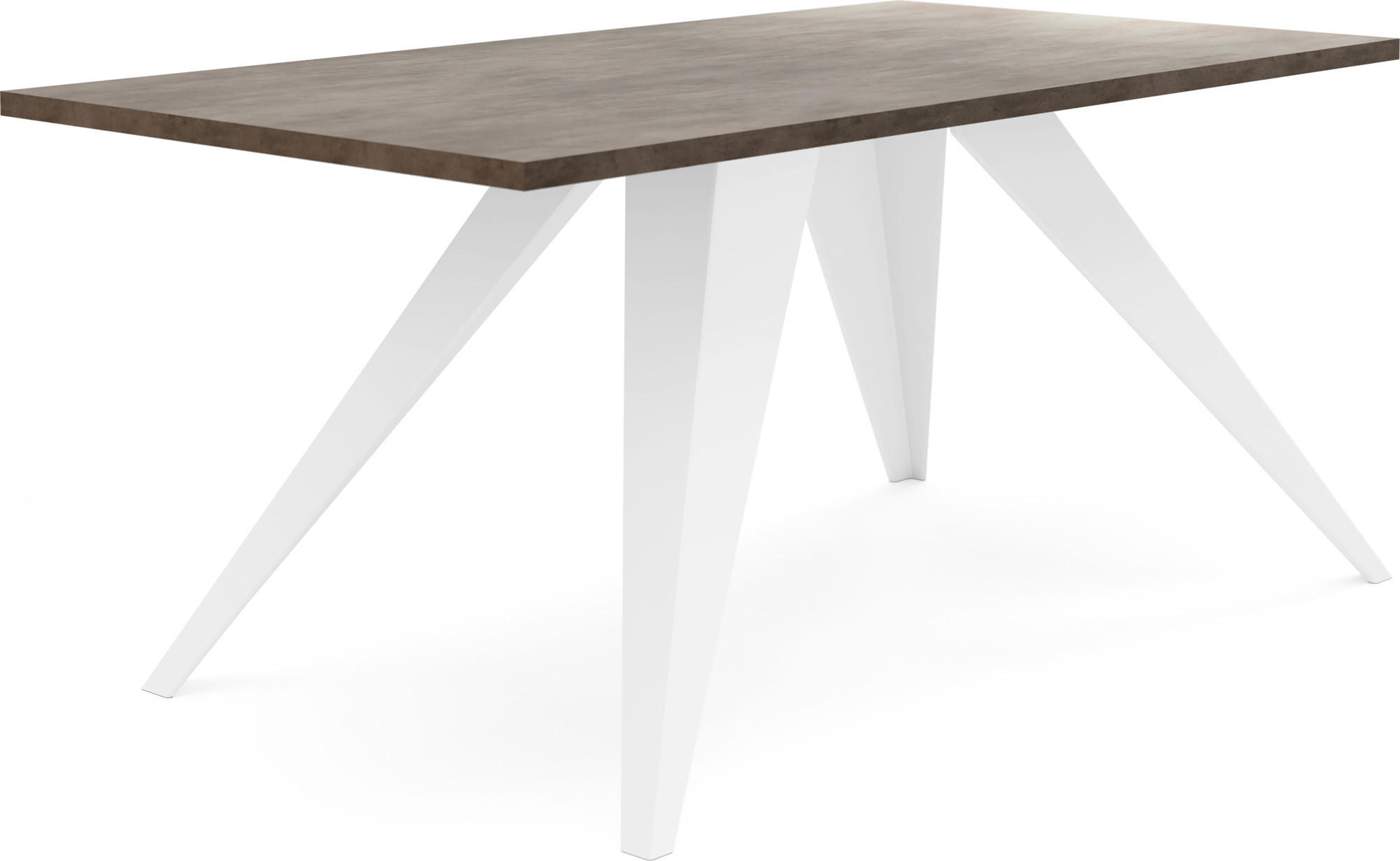 ESSTISCH Vance rechteckig, Dark Grey Chicago Beton 120/60/48 cm - Dunkelgrau/Weiß, Holzwerkstoff/Metall (60/120/48cm) - WFL GROUP