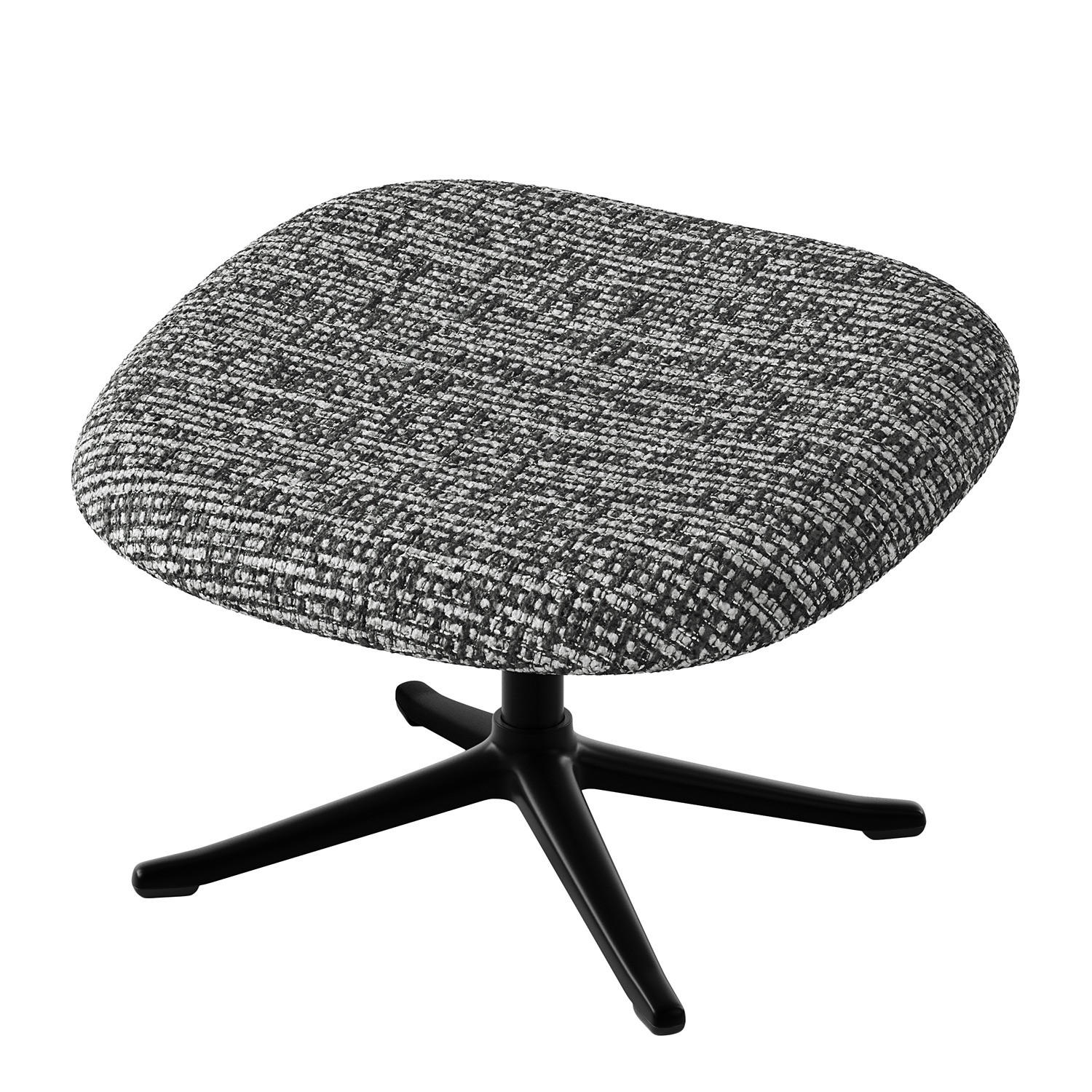POLSTERHOCKER - Schwarz/Grau, Textil/Metall (53/37/46cm) - home24