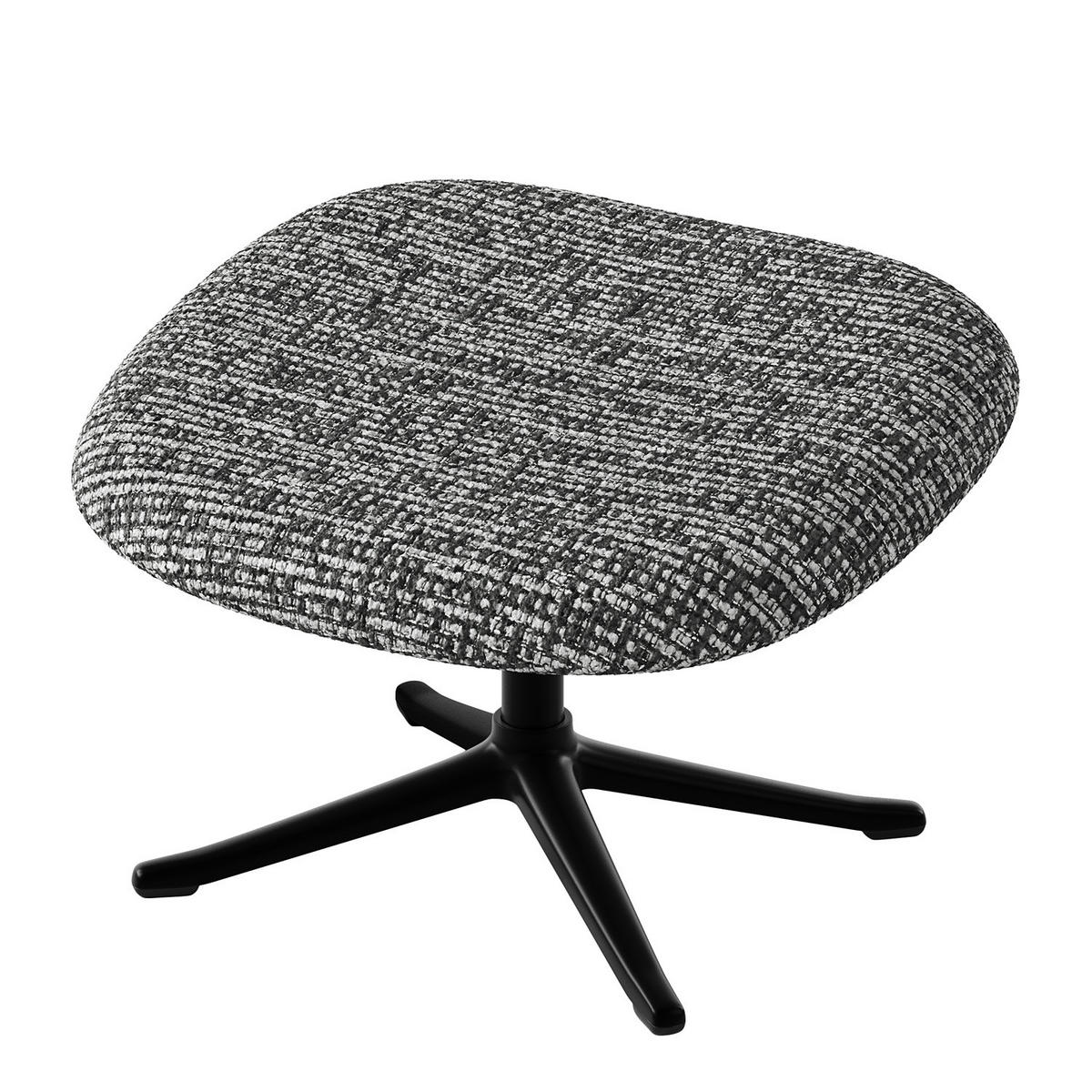 POLSTERHOCKER - Schwarz/Grau, Textil/Metall (53/37/46cm) - home24