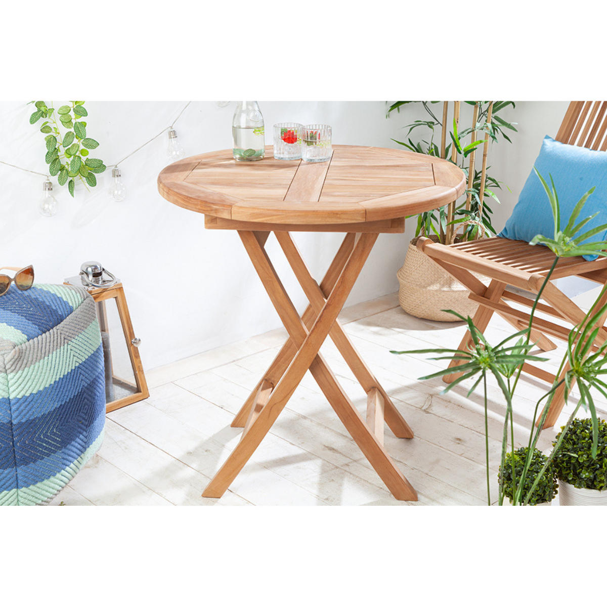 GARTENTISCH EMPIRE TEAK Teakholz rund Natur 70 cm - Braun, Holz (70/70/75cm) - riess-ambiente