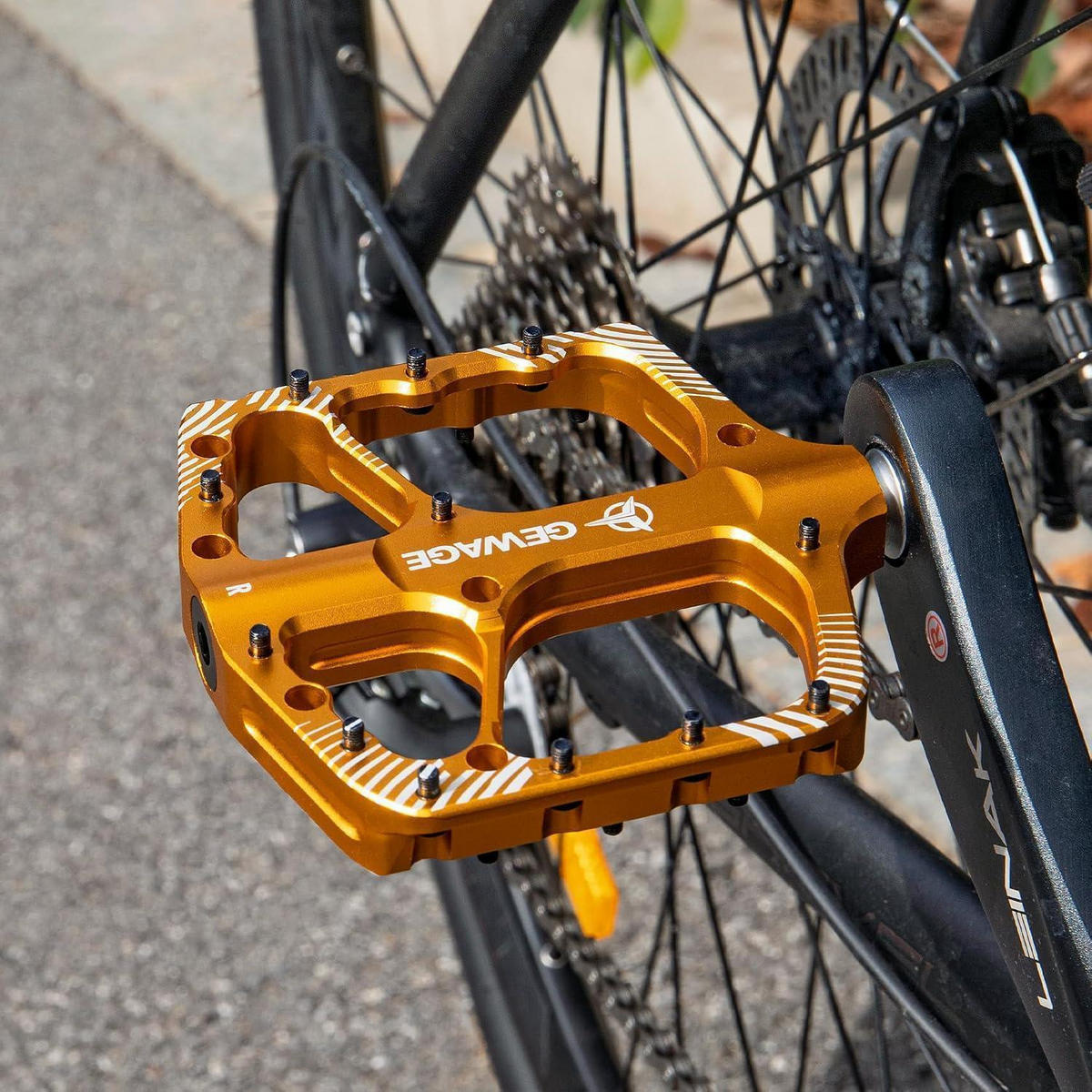 FAHRRADPEDALE Set Aluminium Gold - Goldfarben, Metall (11/1.5/11.5cm)
