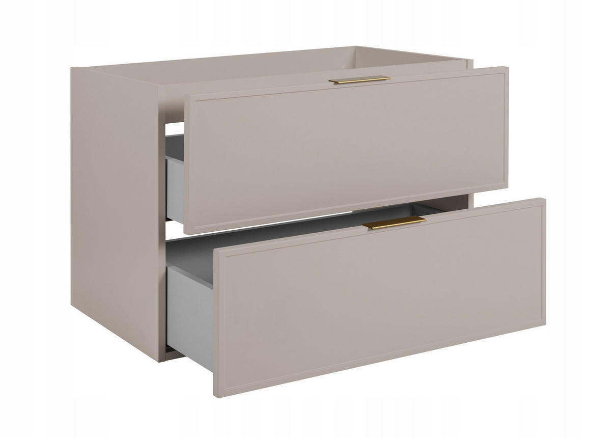 WASCHBECKUNTERSCHRANK SLIM 100cm mit Arbeitsplatte Grau Kaschmir - Kaschmir/Grau, Holzwerkstoff (100/57/46cm) - Rodan