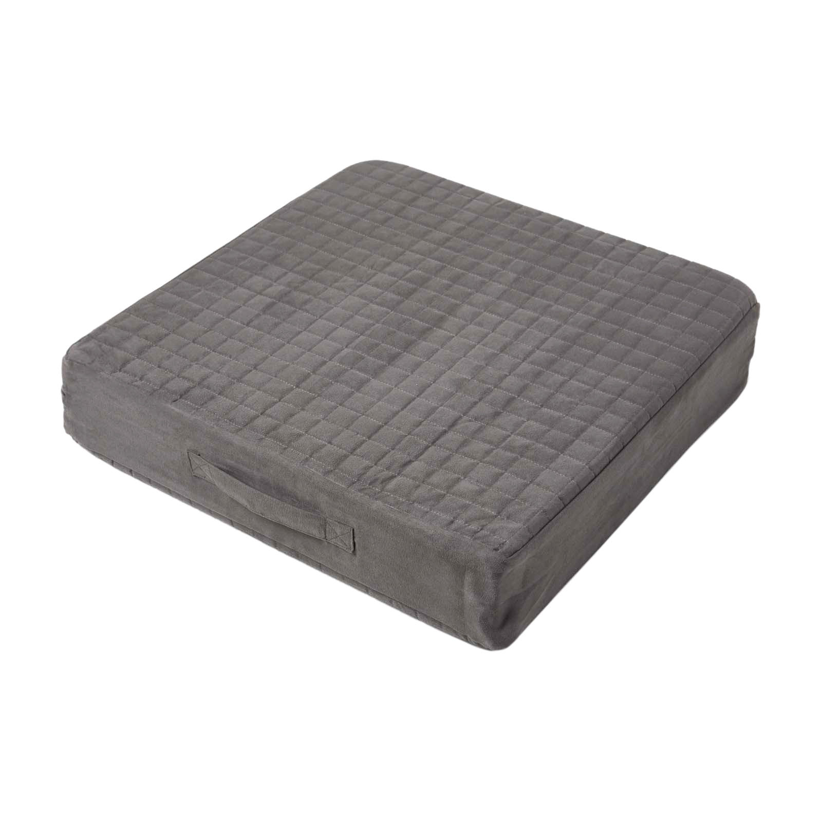 SITZKISSEN orthopädisch 50/50/10 cm – Velours Sesselkissen grau - Grau, Textil (50/50/10cm) - Homescapes