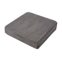 SITZKISSEN orthopädisch 50/50/10 cm – Velours Sesselkissen grau - Grau, Textil (50/50/10cm) - Homescapes