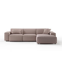 ECKSOFA RANI Pink Cord - Pink/Schwarz, Kunststoff/Textil (299/189cm) - KAWOLA