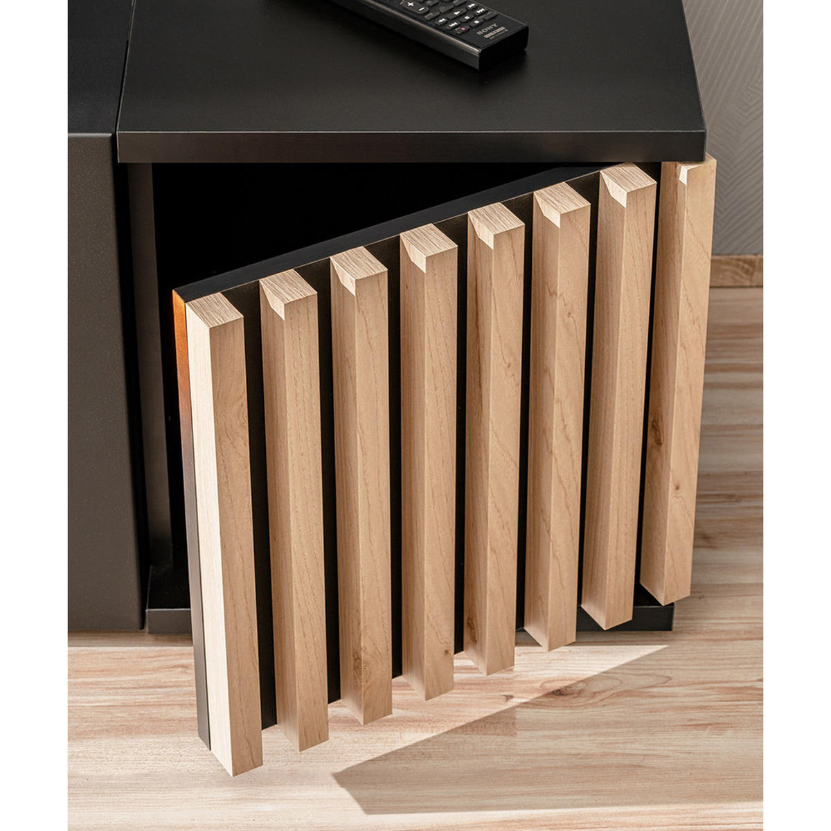 WOHNZIMMER-SET 5-TLG. Catanzaro-164 - Schwarz, Holzwerkstoff (500/192/45cm) - Lomado