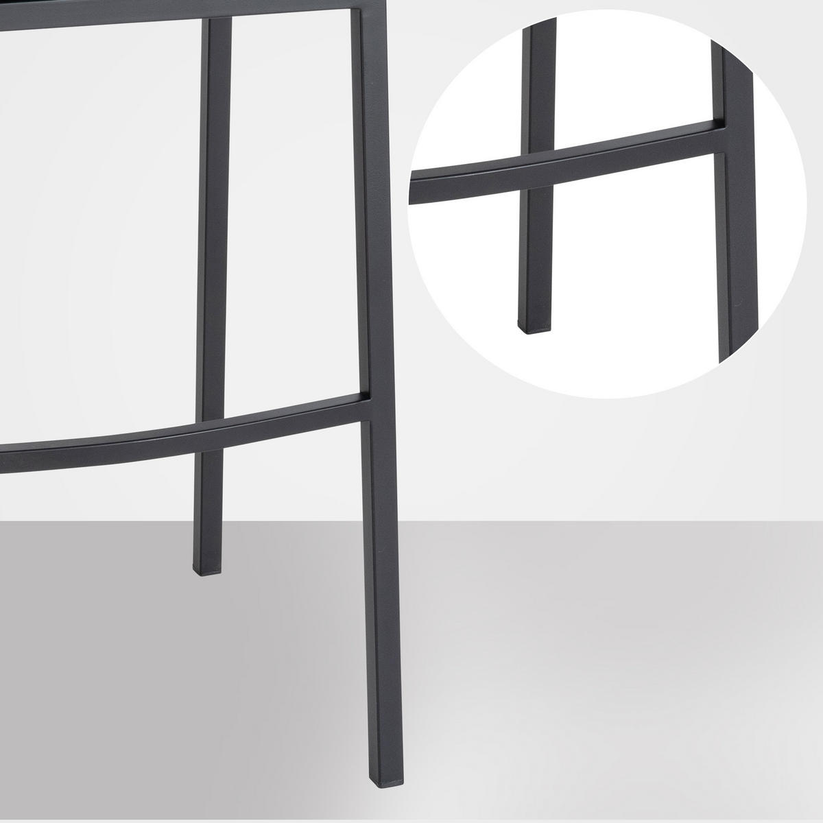 BARHOCKER Filz Grau - Schwarz/Grau, Textil/Metall (64/110/48cm) - CLP