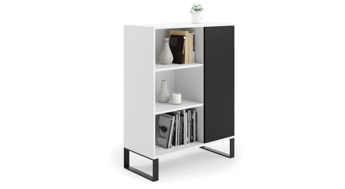 BÜCHERREGAL Fondi - Schwarz/Weiß, Holzwerkstoff (40/116/90cm) - RAUMHIRSCH FURNITURE