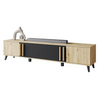 TV-LOWBOARD Helsinki 183 - Schwarz/Graphitfarben, Holzwerkstoff/Kunststoff (180/70/33cm) - MIRJAN24