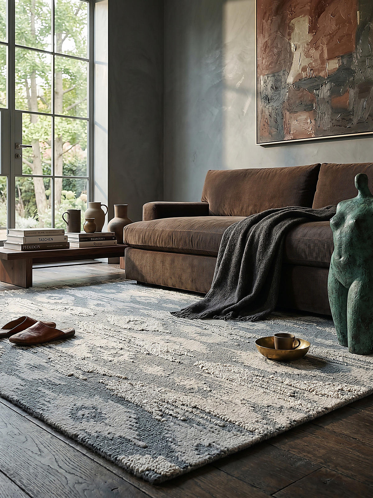 WOLLTEPPICH SOAR, im Ethno-Stil, Blau, 160 x 230 cm - Blau, Textil (230/160cm) - KADIMA DESIGN
