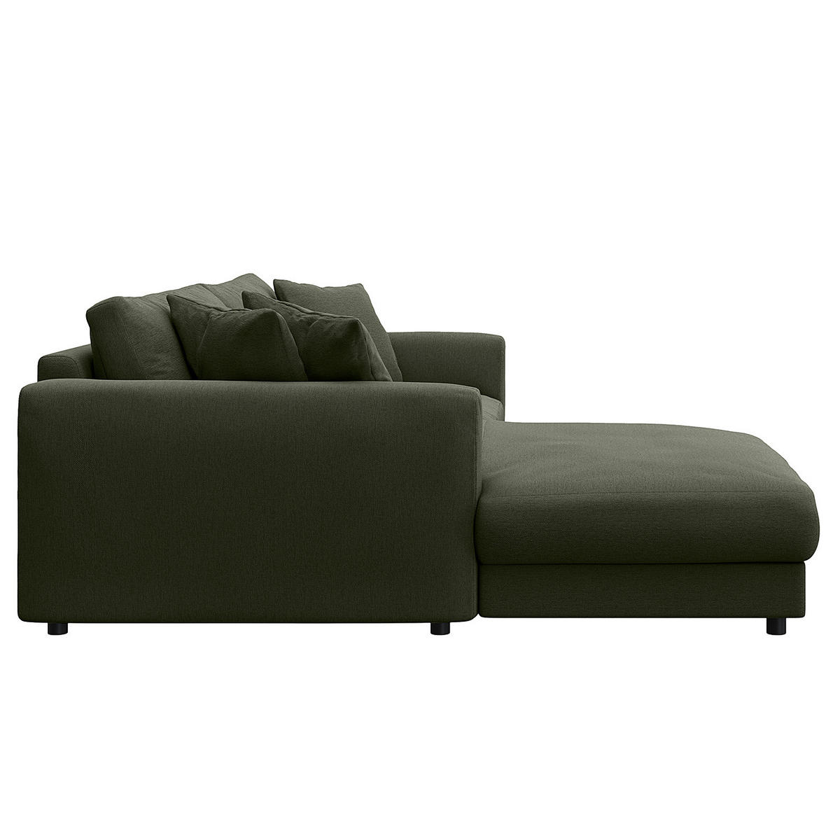 ECKSOFA mit Longchair - Schwarz/Grau, Holz/Kunststoff (238/183cm) - home24