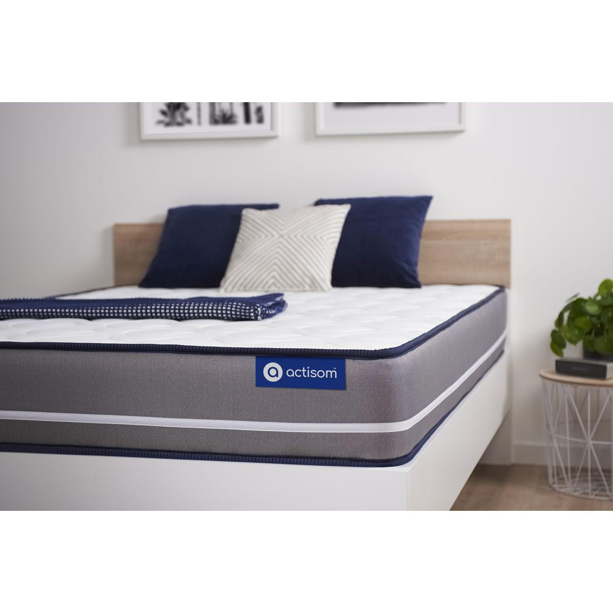 MATRATZE Actilatex pur Latex und Memory-Schaum 100 x 200 cm h3 - Weiß, Textil (100/200cm) - ACTISOM