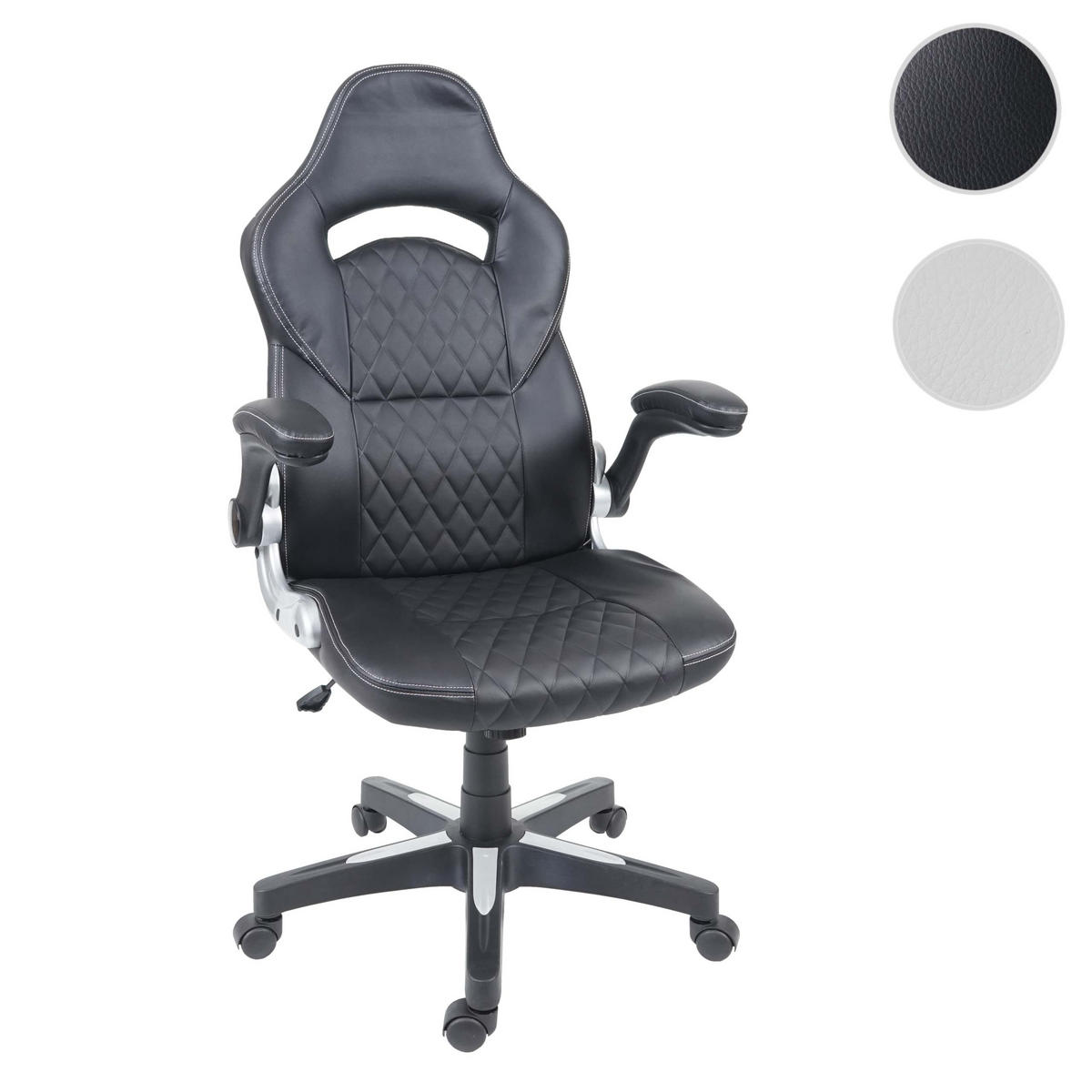 DREHSTUHL HxBxT 121x67x65cm Sitzhöhe 43cm Kunstleder Weiß - Weiß, Kunststoff (67/121/65cm) - PROREGAL