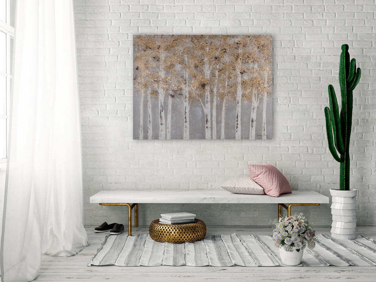 ACRYLBILD HANDGEMALT 100/75 cm - Grau, Holz/Textil (1.8/75cm) - KUNSTLOFT