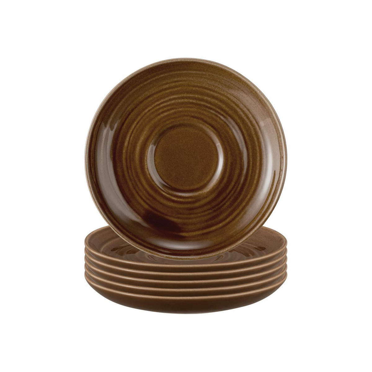 TEEUNTERTASSEN Terra Erdbraun ø 13,5 cm 6er Set - Braun, Keramik (13.5cm) - Seltmann Weiden