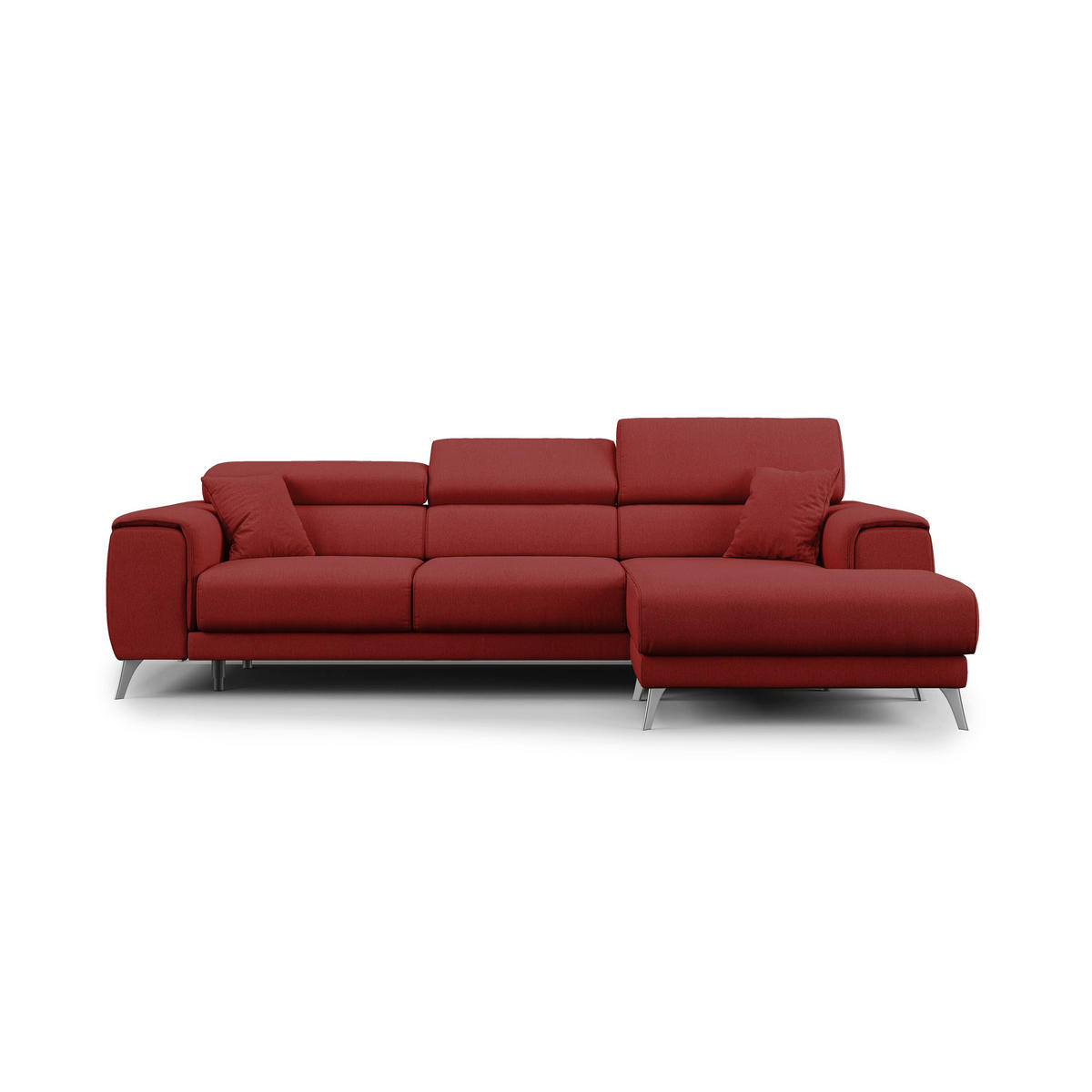 ECKSOFA RECHTS Fusion - Rot, Textil (260/102cm) - Divani.store