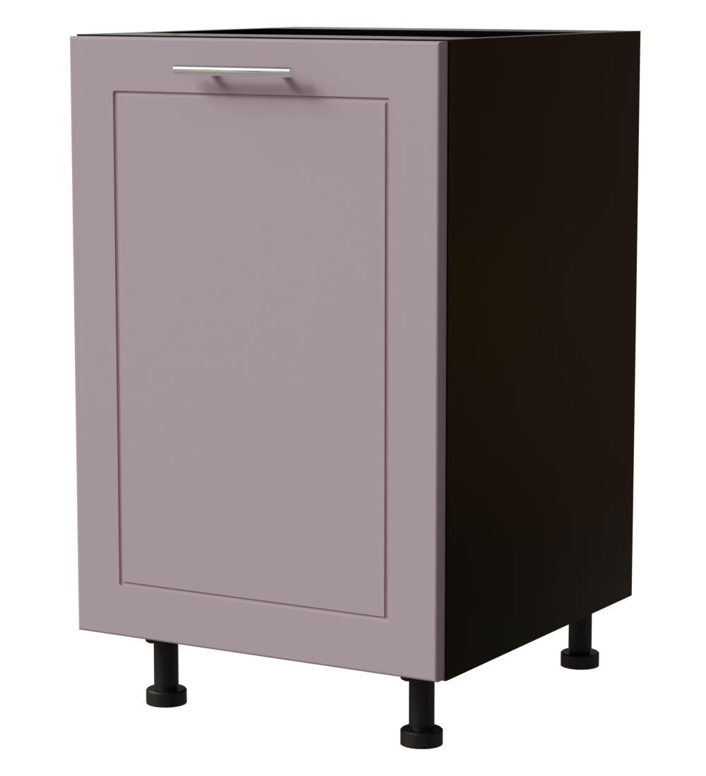 UNTERSCHRANK Bari D1D/50 Schwarz / RAL 4009 pastellviolett 50 / 50 / 82cm - Violett/Schwarz, Holz/Holzwerkstoff (50/82/50cm) - Feldmann-Wohnen