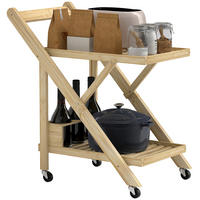 KÜCHENWAGEN mit Weinregal, 66 x 40 x 70 cm, Natur - Naturfarben, Naturmaterialien (66/70/40cm) - HOMCOM
