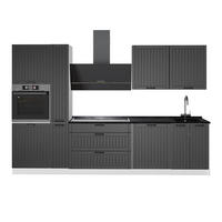 KÜCHENZEILE Fame-Line, Dunkelgrau/Weiß, 310 cm, AP Anthrazit - Dunkelgrau/Weiß, Holzwerkstoff (310/206.8/60cm) - Vicco