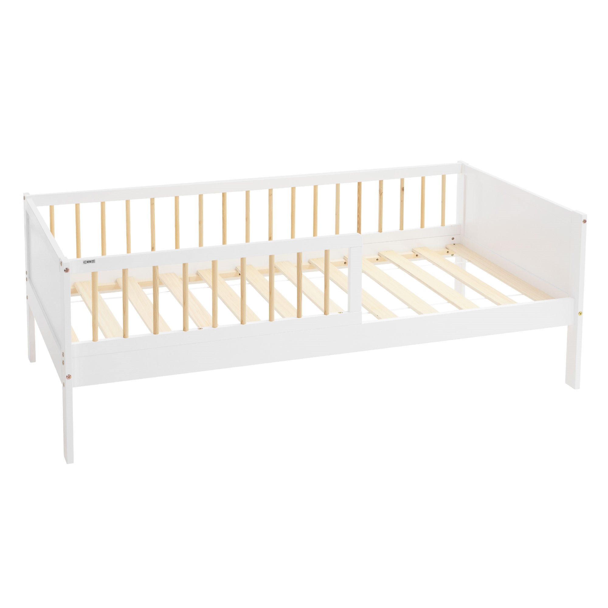 KINDERBETT 80x160 cm Weiß/Natur - Multicolor, Holzwerkstoff - ML-DESIGN