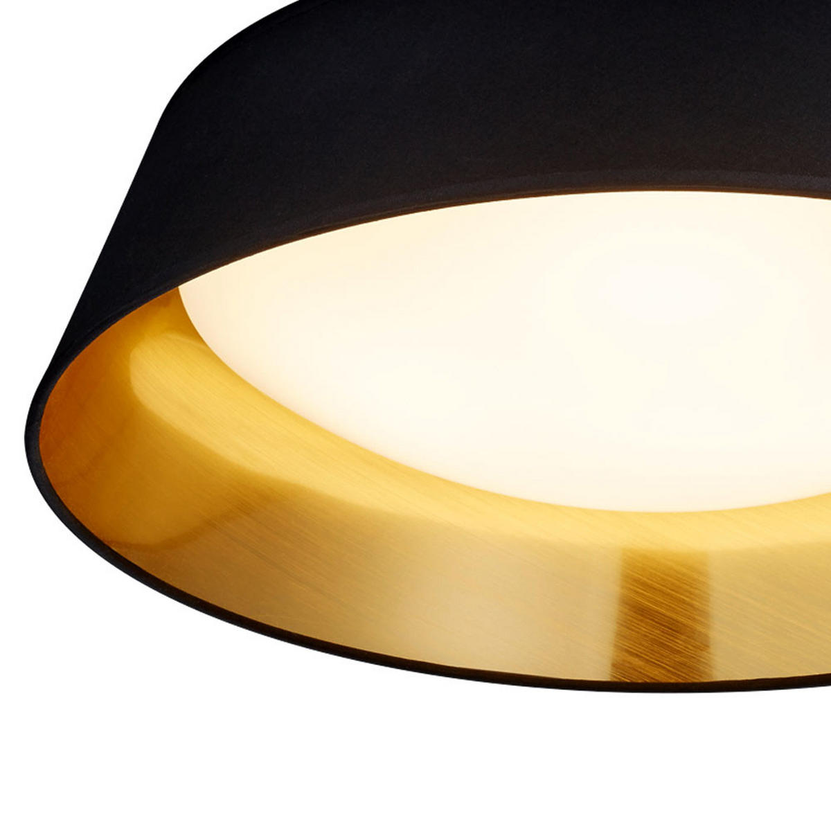 LED DECKENLEUCHTE Ponts Schwarz Gold - Schwarz, Textil (45/45/12cm)