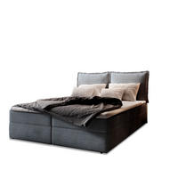 BOXBETT LENTE 180x200 cm mit Matratze und Topper - Graphitfarben - Graphitfarben, Holz (180/200cm) - MASSENO