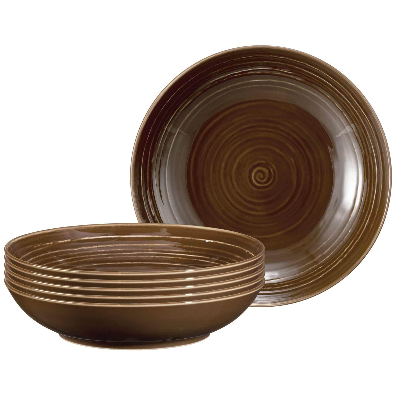 SUPPENTELLER Terra Erdbraun ø 21,2 cm 6er Set - Braun, Keramik (21.2cm) - Seltmann Weiden